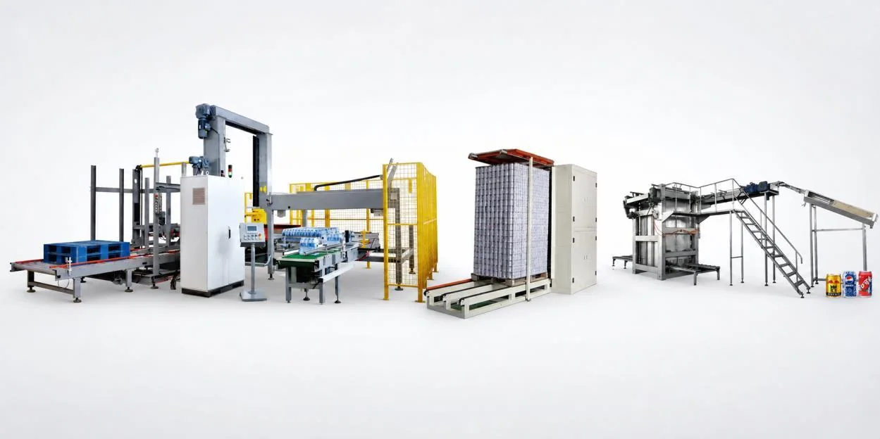 Automatic palletizing depalletizing and pallet handling systems